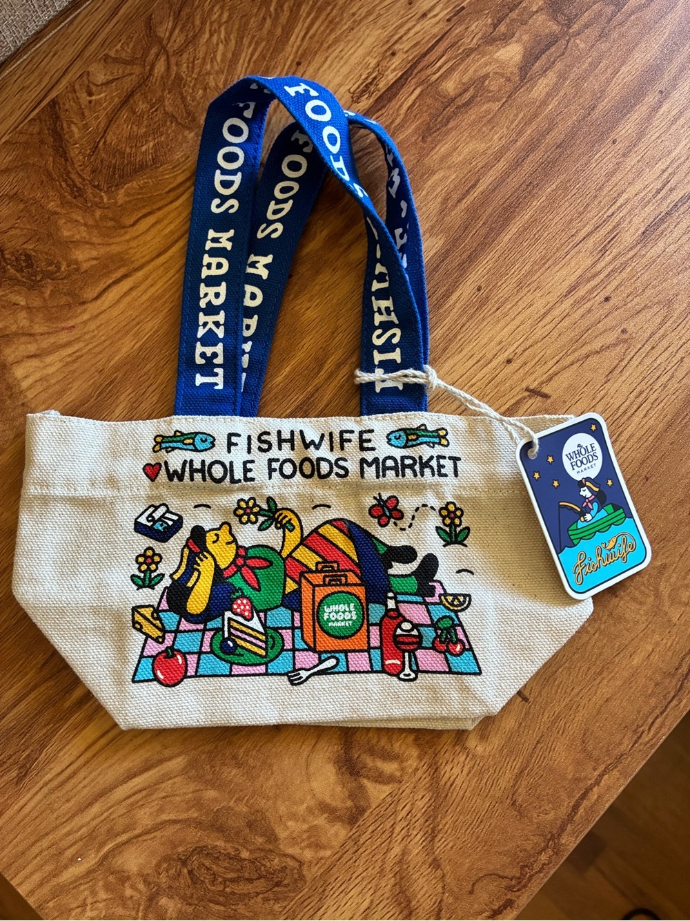 Whole Foods Market Fishwife Canvas Tote - Microtote